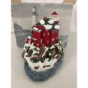 Christmas 2005 Harbour Lights Marquette Michigan Lighthouse Lights Up 720 W/ Box